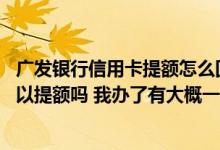 广发银行信用卡提额怎么回事 广发银行的信用卡怎么进行可以提额吗 我办了有大概一年了