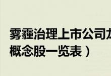 雾霾治理上市公司龙头股票有哪些（雾霾治理概念股一览表）