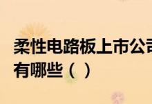 柔性电路板上市公司柔性电路板概念上市公司有哪些（）