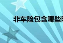 非车险包含哪些险种 非车险一般包括