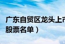 广东自贸区龙头上市公司有哪些（广东自贸区股票名单）