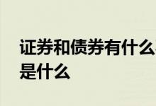 证券和债券有什么不一样 证券和债券的关系是什么 