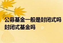 公募基金一般是封闭式吗 国内首批向公众开放的公募基金是封闭式基金吗