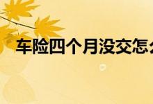 车险四个月没交怎么弄 车险一般买哪四个