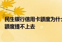 民生银行信用卡额度为什么不能升 民生银行的信用卡为什么额度提不上去