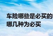 车险哪些是必买的哪些是不需要的 车险一般哪几种为必买