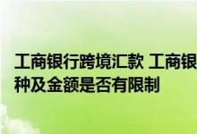 工商银行跨境汇款 工商银行：“跨境汇款”在委托时交易币种及金额是否有限制