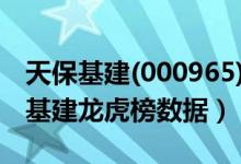 天保基建(000965)是什么行业（4月8日天保基建龙虎榜数据）