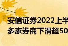 安信证券2022上半年归母净利同比下滑29%多家券商下滑超50%
