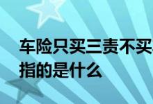 车险只买三责不买车损可以吗 车险中的三责指的是什么