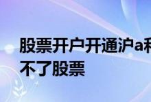 股票开户开通沪a和深a 刚开通沪A为什么买不了股票