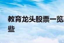 教育龙头股票一览表 教育行业股票龙头有哪些