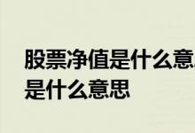 股票净值是什么意思高好还是低好 股票净值是什么意思 