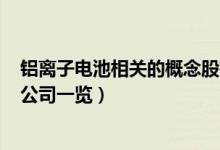 铝离子电池相关的概念股有哪些（A股铝离子电池概念上市公司一览）