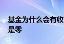 基金为什么会有收益为零 基金收益为什么会是零