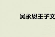 吴永恩王子文差几岁（吴永京）