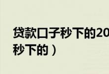 贷款口子秒下的2021一个月网贷（贷款口子秒下的）