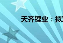 天齐锂业：拟对全资子公司增资