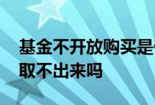 基金不开放购买是什么意思 基金不是开放式取不出来吗