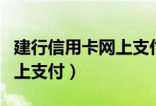 建行信用卡网上支付限额设置（建行信用卡网上支付）