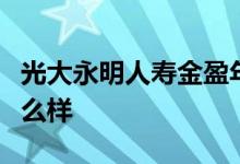 光大永明人寿金盈年年相比光明一生慧选版怎么样