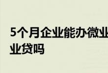 5个月企业能办微业贷吗 一年半的公司可以微业贷吗