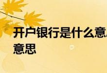 开户银行是什么意思啊通俗 开户银行是什么意思