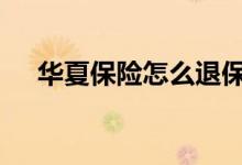 华夏保险怎么退保 华夏保险退保怎么退