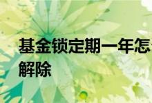 基金锁定期一年怎么卖 基金锁定期一年怎么解除