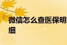 微信怎么查医保明细账单 微信怎么查医保明细