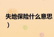 失地保险什么意思（失地保险是指什么意思？）