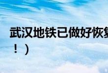 武汉地铁已做好恢复运营准备（最新进展来了！）