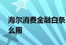 海尔消费金融白条 海尔消费金融白条额度怎么用
