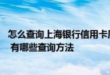 怎么查询上海银行信用卡历史账单 上海银行信用卡账单查询 有哪些查询方法
