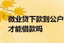 微业贷下款到公户怎么用 微业贷一定要公户才能借款吗