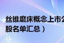 丝锥磨床概念上市公司有哪些（丝锥磨床概念股名单汇总）