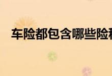 车险都包含哪些险种 车险一般都包含什么