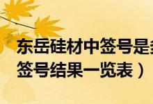 东岳硅材中签号是多少（东岳硅材300821中签号结果一览表）