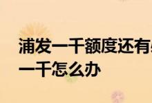 浦发一千额度还有必要用吗 浦发信用卡额度一千怎么办