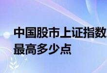 中国股市上证指数历史最高多少点 中国股市最高多少点