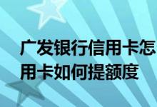 广发银行信用卡怎么快速提额度 广发银行信用卡如何提额度