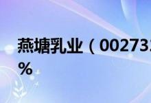 燕塘乳业（002732）异动大跌跌幅为6.721%