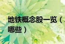 地铁概念股一览（2022年地铁龙头概念股有哪些）