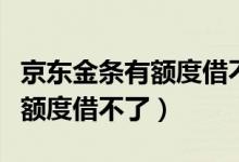 京东金条有额度借不了怎么回事（京东金条有额度借不了）