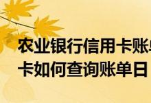农业银行信用卡账单日20号 农业银行的信用卡如何查询账单日