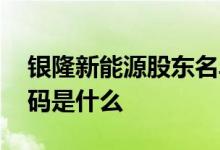 银隆新能源股东名单 银隆新能源汽车股票代码是什么 