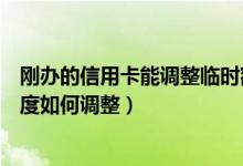 刚办的信用卡能调整临时额度吗（温州银行信用卡的临时额度如何调整）