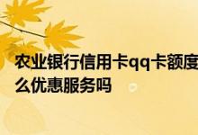 农业银行信用卡qq卡额度是多少 农业银行信用卡QQ卡有什么优惠服务吗