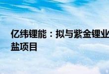 亿纬锂能：拟与紫金锂业等成立合资公司投建年产9万吨锂盐项目