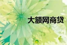 大额网商贷（大额网贷口子）